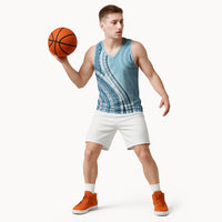 Bula Fiji Vintage Tapa Basketball Jersey Kaivity Masi Wave Motifs - Turquoise