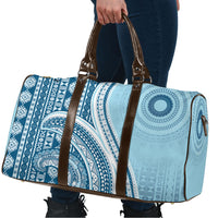 Bula Fiji Vintage Tapa Travel Bag Kaivity Masi Wave Motifs - Turquoise