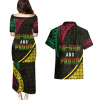 Personalised Vanuatu Couples Matching Puletasi Dress and Hawaiian Shirt Melanesian Sand Drawing Mixed - Ni Van and Proud LT7 - Polynesian Pride