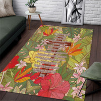 Mahalo Hawaii - Ka Pule a ka Haku Area Rug Tropical Flowers LT7 Coral Pink - Polynesian Pride
