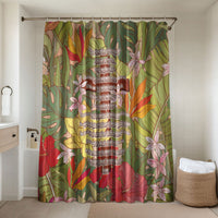 Mahalo Hawaii - Ka Pule a ka Haku Bathroom Set Tropical Flowers LT7 Shower Curtain Only Coral Pink - Polynesian Pride