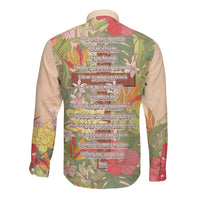 Mahalo Hawaii - Ka Pule a ka Haku Long Sleeve Button Shirt Tropical Flowers LT7 - Polynesian Pride