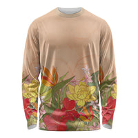 Mahalo Hawaii - Ka Pule a ka Haku Long Sleeve Shirt Tropical Flowers LT7 Unisex Coral Pink - Polynesian Pride