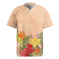 Mahalo Hawaii - Ka Pule a ka Haku Rugby Jersey Tropical Flowers LT7 Coral Pink - Polynesian Pride