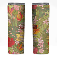 Mahalo Hawaii - Ka Pule a ka Haku Skinny Tumbler Tropical Flowers LT7 Coral Pink - Polynesian Pride
