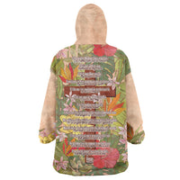 Mahalo Hawaii - Ka Pule a ka Haku Wearable Blanket Hoodie Tropical Flowers LT7 - Polynesian Pride