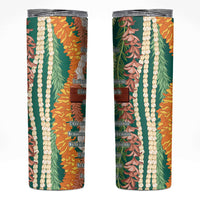 Mahalo Hawaii - Ka Pule a ka Haku Skinny Tumbler Mixed Lei LT7 Sage Green - Polynesian Pride