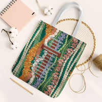 Mahalo Hawaii - Ka Pule a ka Haku Tote Bag Mixed Lei LT7 White Strap One Size Sage Green - Polynesian Pride