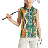 Mahalo Hawaii - Ka Pule a ka Haku Women Sleeveless Polo Shirt Mixed Lei LT7 - Polynesian Pride