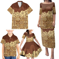 Niue Hiapo Motif Family Matching Puletasi and Hawaiian Shirt Tapa Classic LT7 - Polynesian Pride