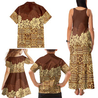 Niue Hiapo Motif Family Matching Tank Maxi Dress and Hawaiian Shirt Tapa Classic LT7 - Polynesian Pride