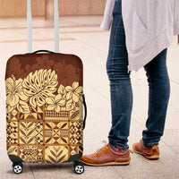 Niue Hiapo Motif Luggage Cover Tapa Classic LT7 Beige - Polynesian Pride