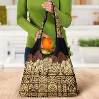 Niue Hiapo Motif Grocery Bag Tapa Classic - Black Ver LT7 - Polynesian Pride