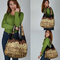 Niue Hiapo Motif Grocery Bag Tapa Classic - Black Ver LT7 - Polynesian Pride