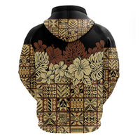 Niue Hiapo Motif Hoodie Tapa Classic - Black Ver LT7 - Polynesian Pride
