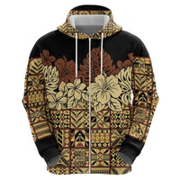 Niue Hiapo Motif Hoodie Tapa Classic - Black Ver LT7 - Polynesian Pride