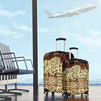 Niue Hiapo Motif Luggage Cover Tapa Classic - Black Ver LT7 - Polynesian Pride