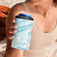 Sharks Couple Dreamy Polynesians Floral Sea 4 in 1 Can Cooler Tumbler Turquoise - Polynesian Pride