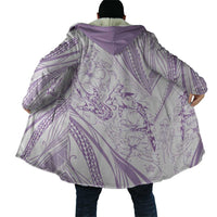 Sharks Couple Dreamy Polynesians Floral Sea Cloak Lilac - Polynesian Pride