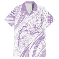Sharks Couple Dreamy Polynesians Floral Sea Hawaiian Shirt Lilac - Polynesian Pride