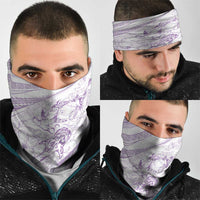 Sharks Couple Dreamy Polynesians Floral Sea Neck Gaiter Lilac - Polynesian Pride