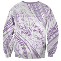 Sharks Couple Dreamy Polynesians Floral Sea Sweatshirt Lilac - Polynesian Pride