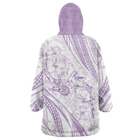 Sharks Couple Dreamy Polynesians Floral Sea Wearable Blanket Hoodie Lilac LT7 - Polynesian Pride
