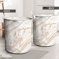 Sharks Couple Dreamy Polynesians Floral Sea Laundry Basket Hazel - Polynesian Pride