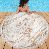 Sharks Couple Dreamy Polynesians Floral Sea Beach Blanket Hazel - Polynesian Pride