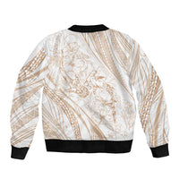 Sharks Couple Dreamy Polynesians Floral Sea Bomber Jacket Hazel - Polynesian Pride