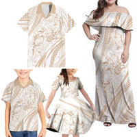 Sharks Couple Dreamy Polynesians Floral Sea Family Matching Off Shoulder Maxi Dress and Hawaiian Shirt Hazel LT7 - Polynesian Pride