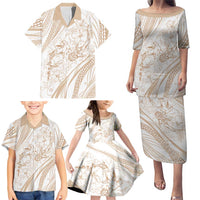 Sharks Couple Dreamy Polynesians Floral Sea Family Matching Puletasi and Hawaiian Shirt Hazel LT7 - Polynesian Pride