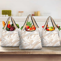 Sharks Couple Dreamy Polynesians Floral Sea Grocery Bag Hazel - Polynesian Pride