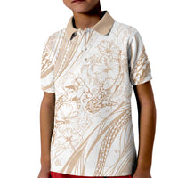 Sharks Couple Dreamy Polynesians Floral Sea Kid Polo Shirt Hazel - Polynesian Pride