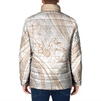 Sharks Couple Dreamy Polynesians Floral Sea Padded Jacket Hazel - Polynesian Pride