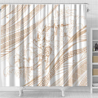 Sharks Couple Dreamy Polynesians Floral Sea Shower Curtain Hazel - Polynesian Pride