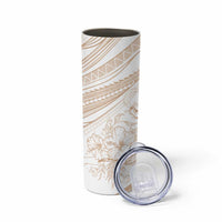Sharks Couple Dreamy Polynesians Floral Sea Skinny Tumbler Hazel - Polynesian Pride