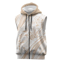 Sharks Couple Dreamy Polynesians Floral Sea Sleeveless Zip Hoodie Hazel - Polynesian Pride
