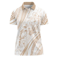 Sharks Couple Dreamy Polynesians Floral Sea Women Polo Shirt Hazel - Polynesian Pride