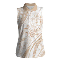 Sharks Couple Dreamy Polynesians Floral Sea Women Sleeveless Polo Shirt Hazel - Polynesian Pride