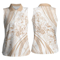 Sharks Couple Dreamy Polynesians Floral Sea Women Sleeveless Polo Shirt Hazel - Polynesian Pride