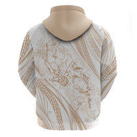 Sharks Couple Dreamy Polynesians Floral Sea Zip Hoodie Hazel - Polynesian Pride