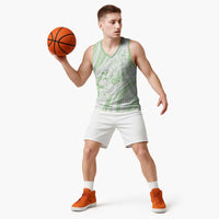 Sharks Couple Dreamy Polynesians Floral Sea Basketball Jersey Emerald LT7 - Polynesian Pride