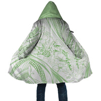 Sharks Couple Dreamy Polynesians Floral Sea Cloak Emerald - Polynesian Pride