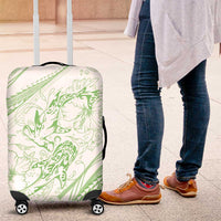 Sharks Couple Dreamy Polynesians Floral Sea Luggage Cover Emerald LT7 Emerald - Polynesian Pride