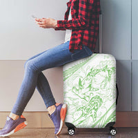 Sharks Couple Dreamy Polynesians Floral Sea Luggage Cover Emerald LT7 - Polynesian Pride