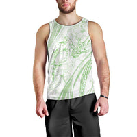 Sharks Couple Dreamy Polynesians Floral Sea Men Tank Top Emerald - Polynesian Pride