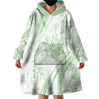 Sharks Couple Dreamy Polynesians Floral Sea Wearable Blanket Hoodie Emerald - Polynesian Pride