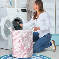 Sharks Couple Dreamy Polynesians Floral Sea Laundry Basket Pink - Polynesian Pride
