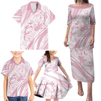 Sharks Couple Dreamy Polynesians Floral Sea Family Matching Puletasi and Hawaiian Shirt Pink LT7 - Polynesian Pride